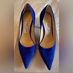Jimmy Choo Love 85 Suede Button Pumps